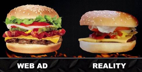 Думаешь, твой гамбургер будет такой же, как на картинке? Посмотри, что ты ешь на самом деле!
