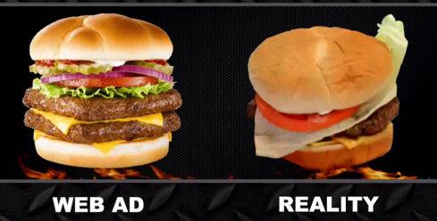 Думаешь, твой гамбургер будет такой же, как на картинке? Посмотри, что ты ешь на самом деле!