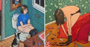 43 иллюстрации о том, что делают девушки, когда никто не смотрит.