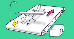 83 % людей отвечают на эту задачу неправильно! Сможет ли взлететь самолет с транспортера?