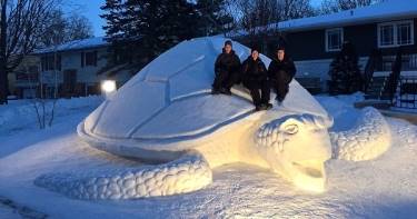 Каждый год эти 3 брата во дворе своего дома создают огромные снежные скульптуры...