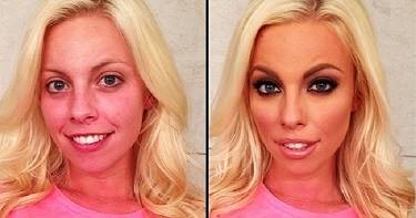 Ошеломляющая правда о порноактрисах! 30 эпатажных снимков звезд пикантного кино до и после макияжа.