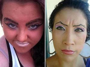 Вот что происходит, когда косметичка попадает в руки безумца... 26 самых ярких ужасов макияжа.