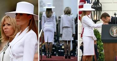 Меланья Трамп показала стройные ножки президенту Франции