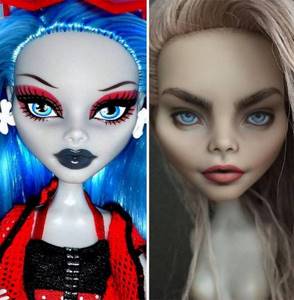 Украинская художница стирает с лиц Барби макияж и рисует новый. Так реалистично, что аж страшно...